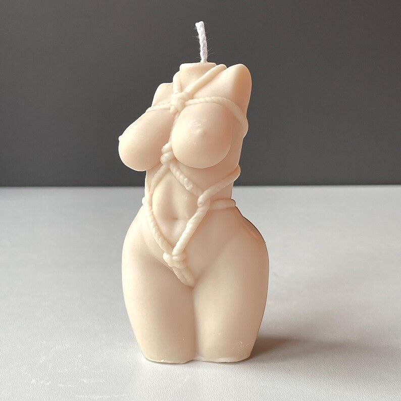Wax Play Shibari Bondage Black White Velvet Sexy Bondage God / Goddess Melting Body Candle Sensual Gift