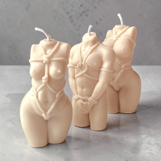 Wax Play Shibari Bondage Black White Velvet Sexy Bondage God / Goddess Melting Body Candle Sensual Gift