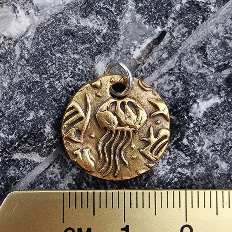 Aurelia Jellyfish Pendant Necklace Handmade Sterling Silver, Copper Or Bronze – Sea & Beach Lover,  Ocean Themed Jewellery