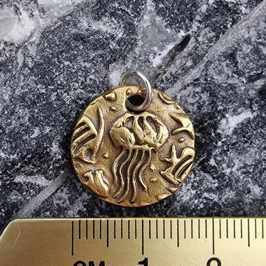 Aurelia Jellyfish Pendant Necklace Handmade Sterling Silver, Copper Or Bronze – Sea & Beach Lover,  Ocean Themed Jewellery