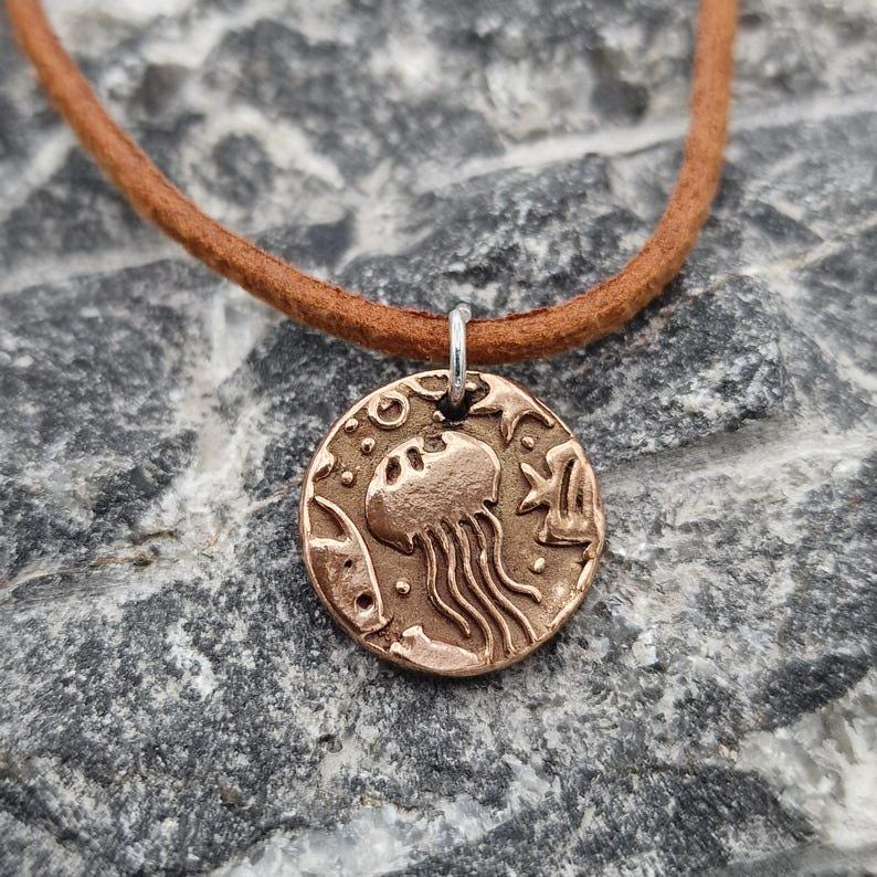 Aurelia Jellyfish Pendant Necklace Handmade Sterling Silver, Copper Or Bronze – Sea & Beach Lover,  Ocean Themed Jewellery