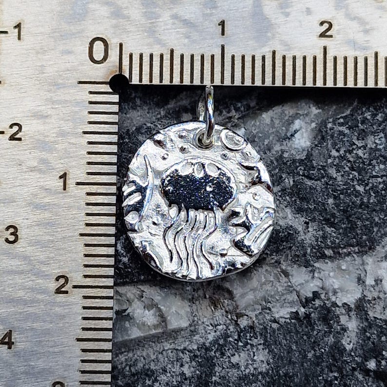 Aurelia Jellyfish Pendant Necklace Handmade Sterling Silver, Copper Or Bronze – Sea & Beach Lover,  Ocean Themed Jewellery