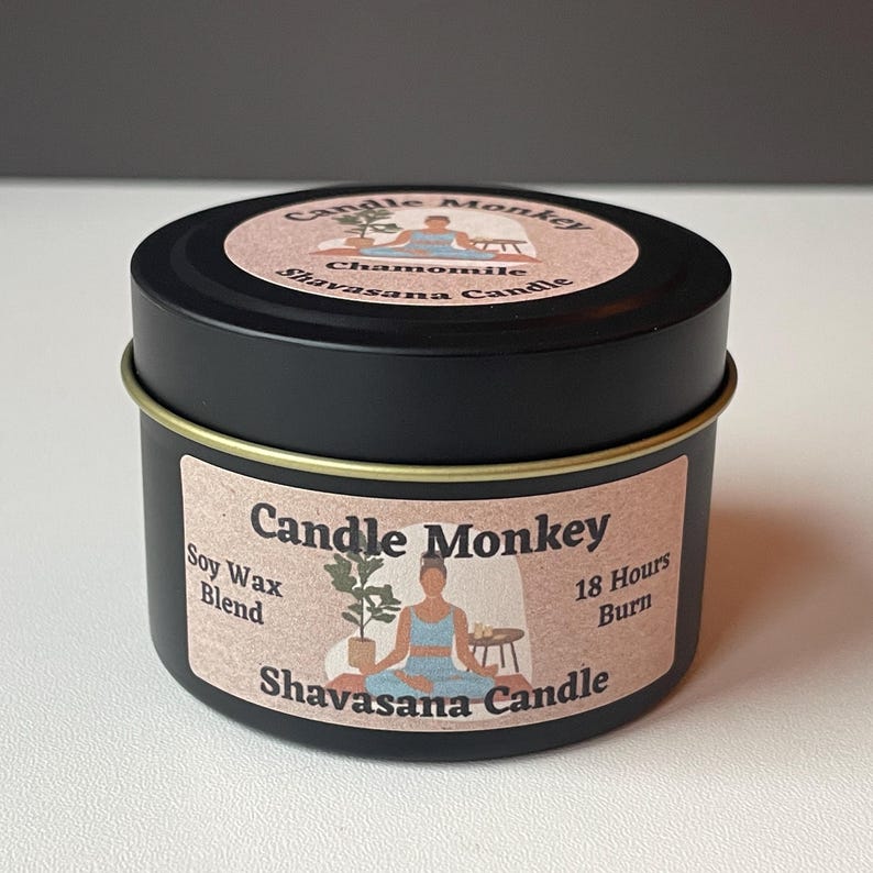 Shavasana Soy Candle – Meditation, Savasana Yoga Lover Gift, Xmas Self-Care & Calm, Free UK Post