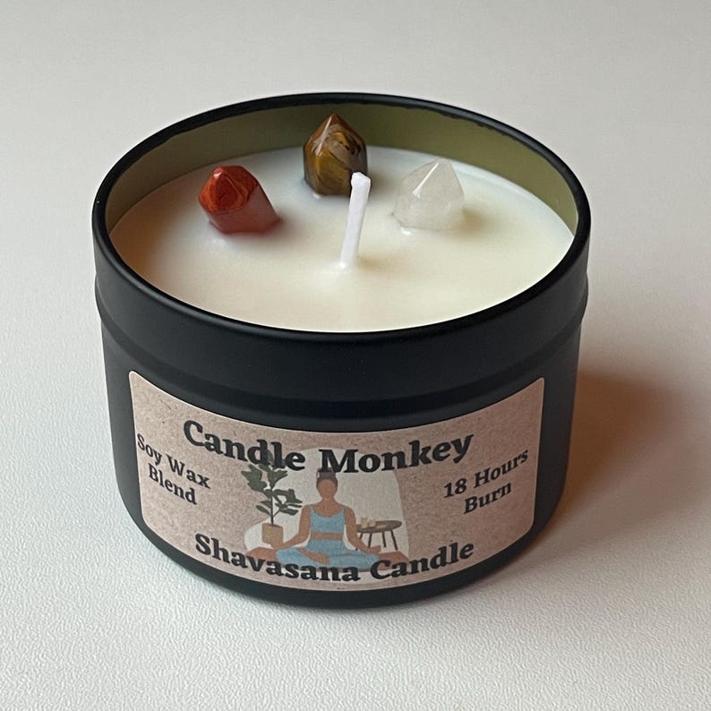 Shavasana Soy Candle – Meditation, Savasana Yoga Lover Gift, Xmas Self-Care & Calm, Free UK Post