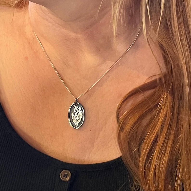 Belladonna – Sterling Silver, Copper Or Bronze Pendant, Gothic Botanical Necklace, Handcrafted Dark Floral Jewellery