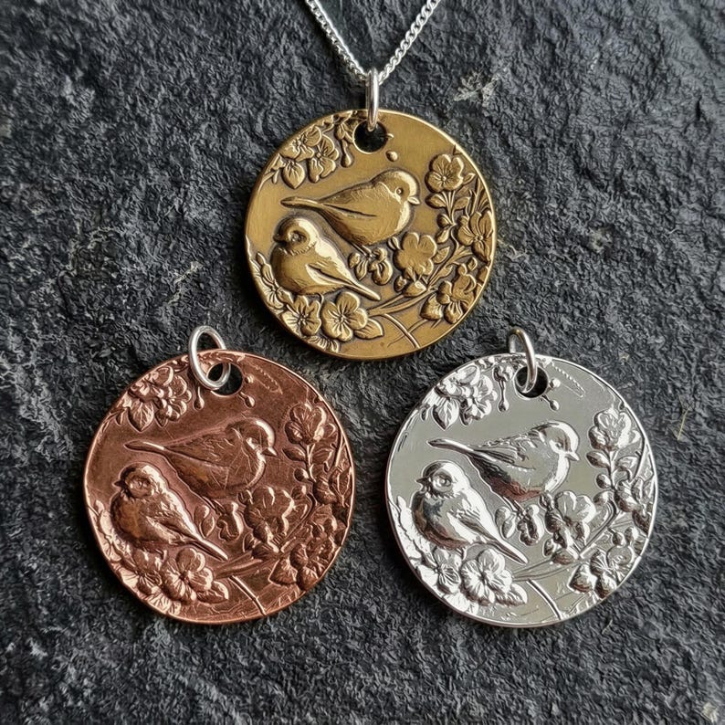 Blue Tit Sterling Silver, Copper Or Bronze Pendant – Birdwatcher Necklace, Garden Bird Jewellery, Nature-Inspired, Wildlife Gift