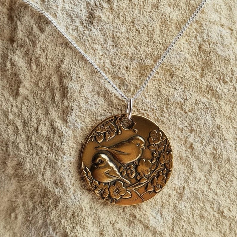 Blue Tit Sterling Silver, Copper Or Bronze Pendant – Birdwatcher Necklace, Garden Bird Jewellery, Nature-Inspired, Wildlife Gift