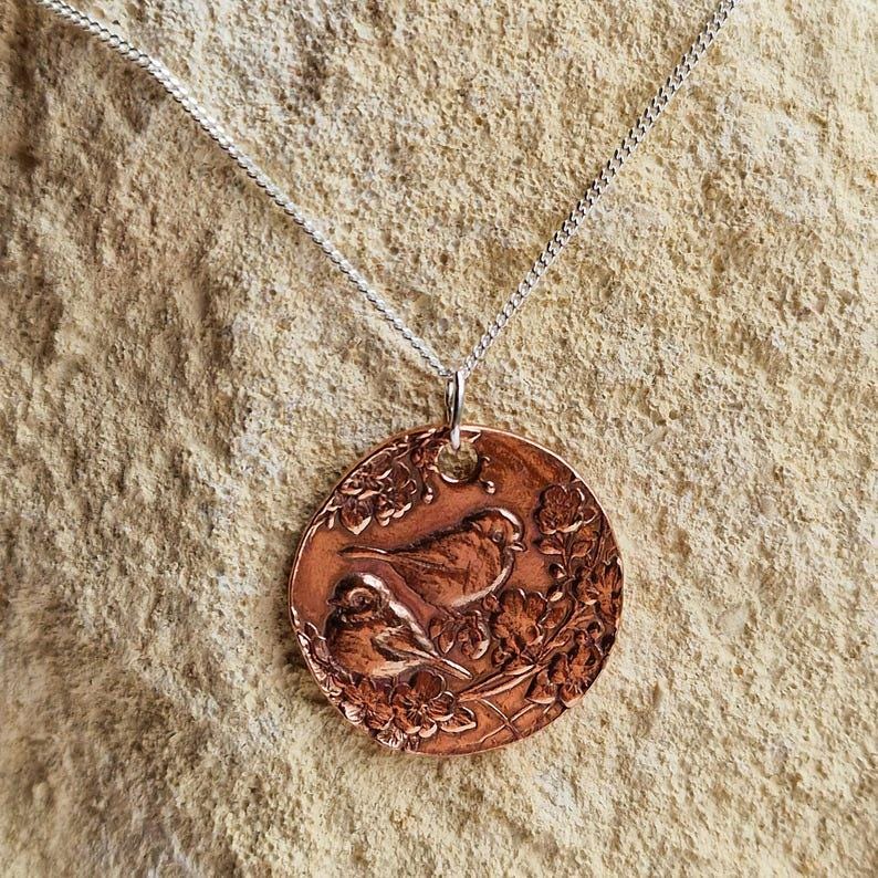 Blue Tit Sterling Silver, Copper Or Bronze Pendant – Birdwatcher Necklace, Garden Bird Jewellery, Nature-Inspired, Wildlife Gift