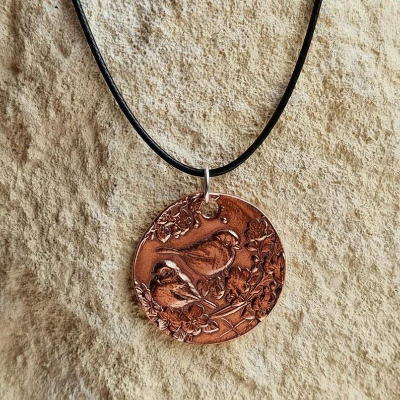 Blue Tit Sterling Silver, Copper Or Bronze Pendant – Birdwatcher Necklace, Garden Bird Jewellery, Nature-Inspired, Wildlife Gift