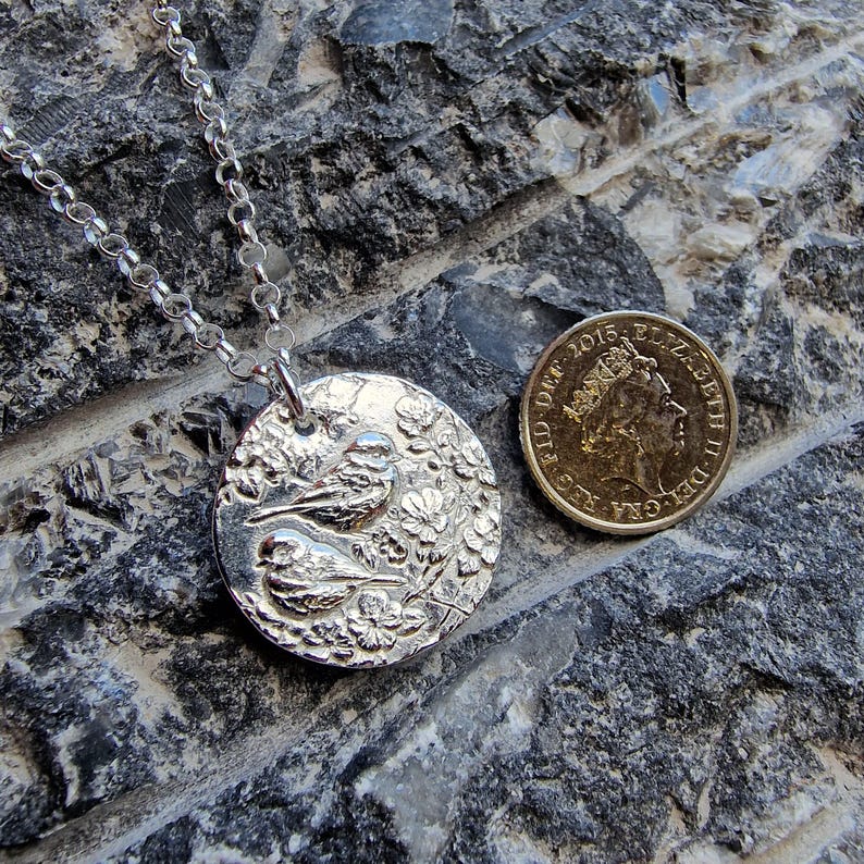 Blue Tit Sterling Silver, Copper Or Bronze Pendant – Birdwatcher Necklace, Garden Bird Jewellery, Nature-Inspired, Wildlife Gift