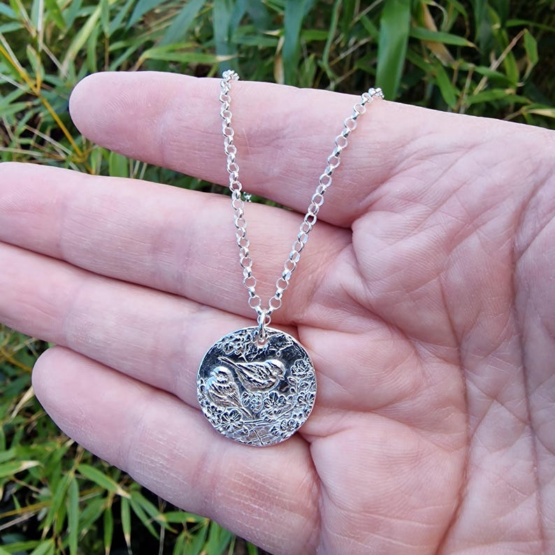 Blue Tit Sterling Silver, Copper Or Bronze Pendant – Birdwatcher Necklace, Garden Bird Jewellery, Nature-Inspired, Wildlife Gift