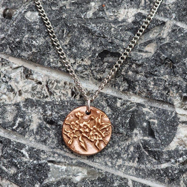 Botanical Blossom Copper, Sterling Silver Or Bronze Pendant – Handmade Botanical Flower Necklace, Nature-Inspired Jewellery Gift