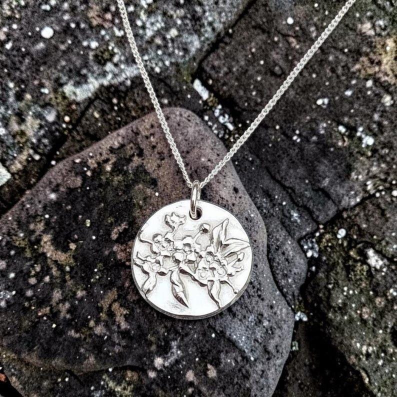Botanical Blossom Copper, Sterling Silver Or Bronze Pendant – Handmade Botanical Flower Necklace, Nature-Inspired Jewellery Gift