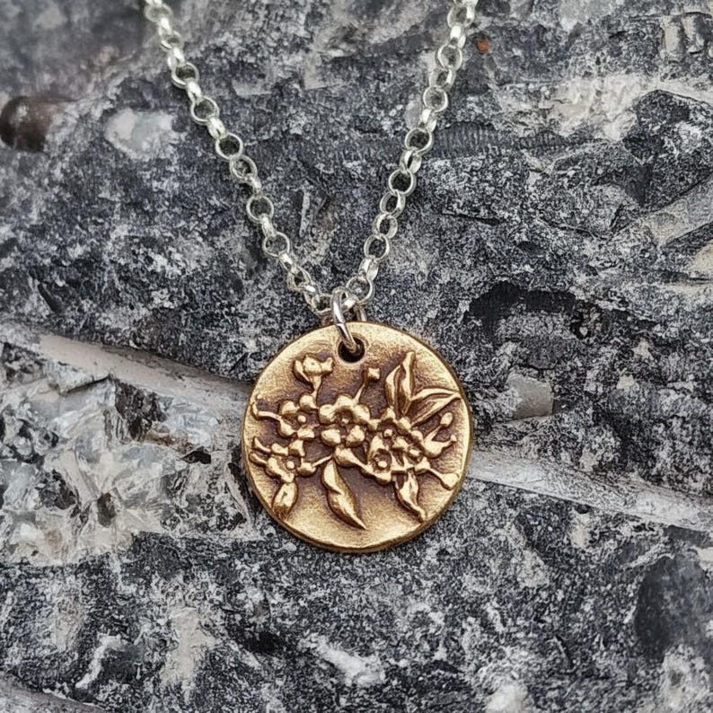 Botanical Blossom Copper, Sterling Silver Or Bronze Pendant – Handmade Botanical Flower Necklace, Nature-Inspired Jewellery Gift