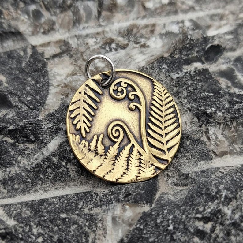 Bracken Copper, Sterling Silver Or Bronze 2.2cm Pendant – Handmade Botanical Fern Necklace, Nature-Inspired Woodland Jewellery Gift