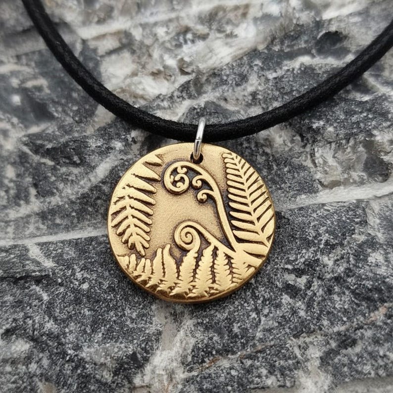 Bracken Copper, Sterling Silver Or Bronze 2.2cm Pendant – Handmade Botanical Fern Necklace, Nature-Inspired Woodland Jewellery Gift
