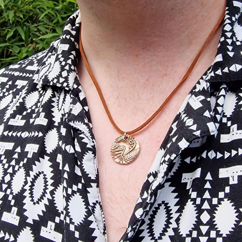 Bracken Copper, Sterling Silver Or Bronze 2.2cm Pendant – Handmade Botanical Fern Necklace, Nature-Inspired Woodland Jewellery Gift