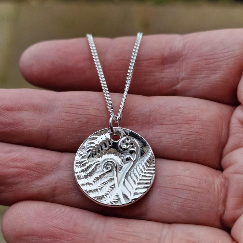 Bracken Copper, Sterling Silver Or Bronze 2.2cm Pendant – Handmade Botanical Fern Necklace, Nature-Inspired Woodland Jewellery Gift