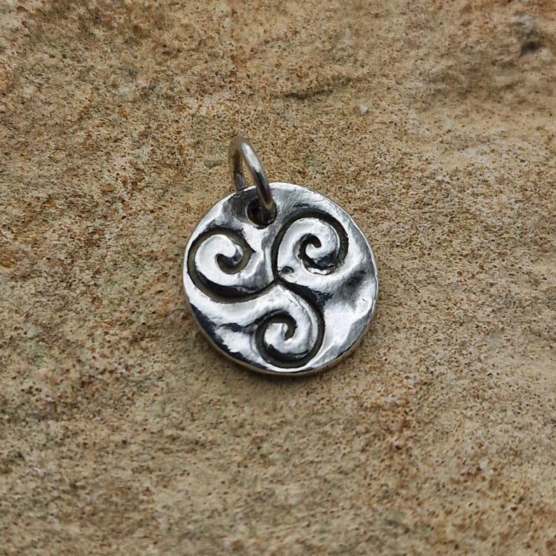 Celtic Triskele Spirals Handmade Copper, Bronze Or Sterling Silver Pagan Pendant Necklace