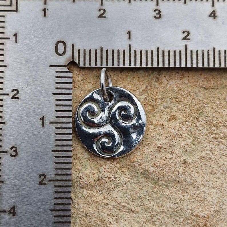 Celtic Triskele Spirals Handmade Copper, Bronze Or Sterling Silver Pagan Pendant Necklace