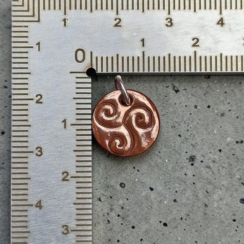 Celtic Triskele Spirals Handmade Copper, Bronze Or Sterling Silver Pagan Pendant Necklace