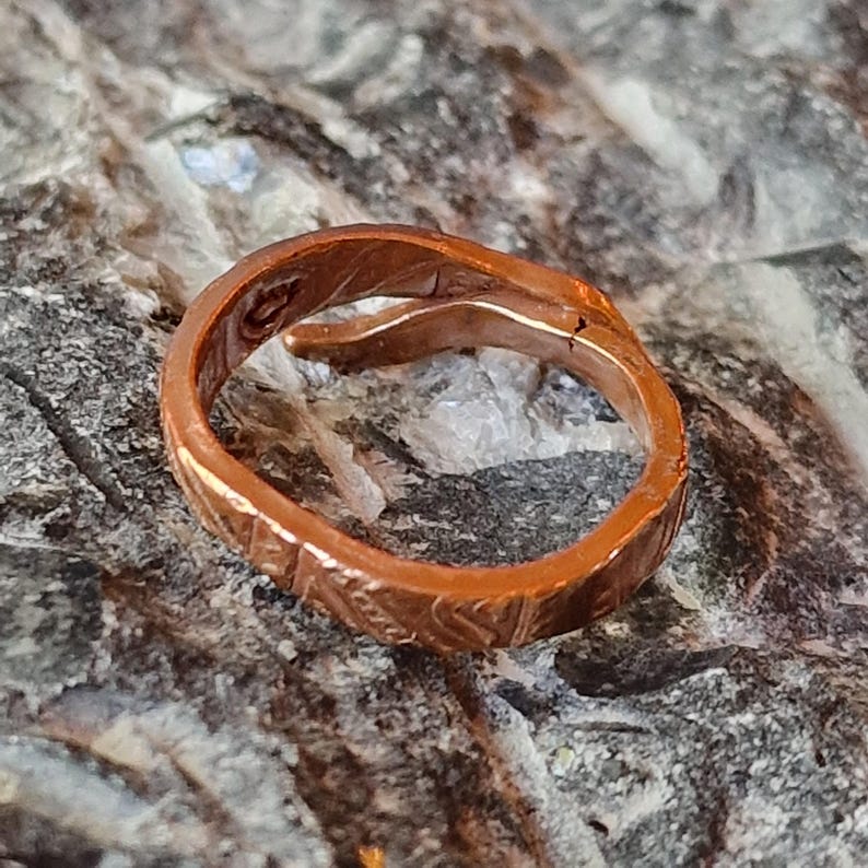 Copper Snake Ring – Hand-Formed Organic Design, Aztec Inspired