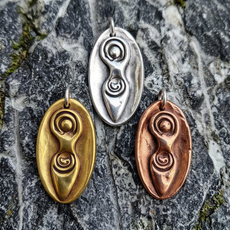 Fertility Goddess Pendant – Handmade Sacred Feminine Necklace In Sterling Silver, Copper Or Bronze Spiritual Jewellery Gift