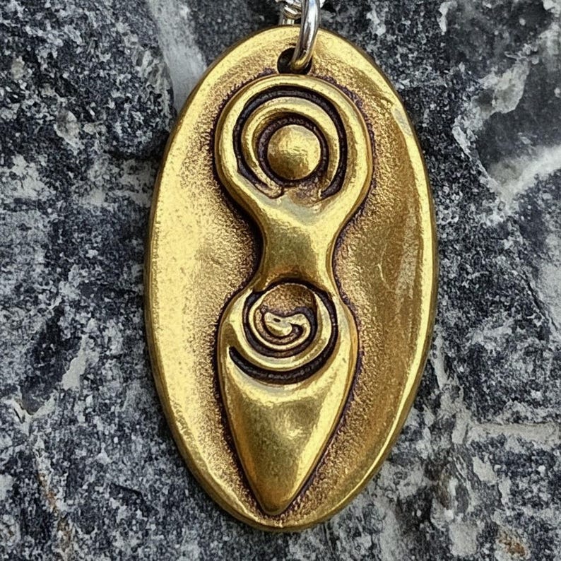 Fertility Goddess Pendant – Handmade Sacred Feminine Necklace In Sterling Silver, Copper Or Bronze Spiritual Jewellery Gift
