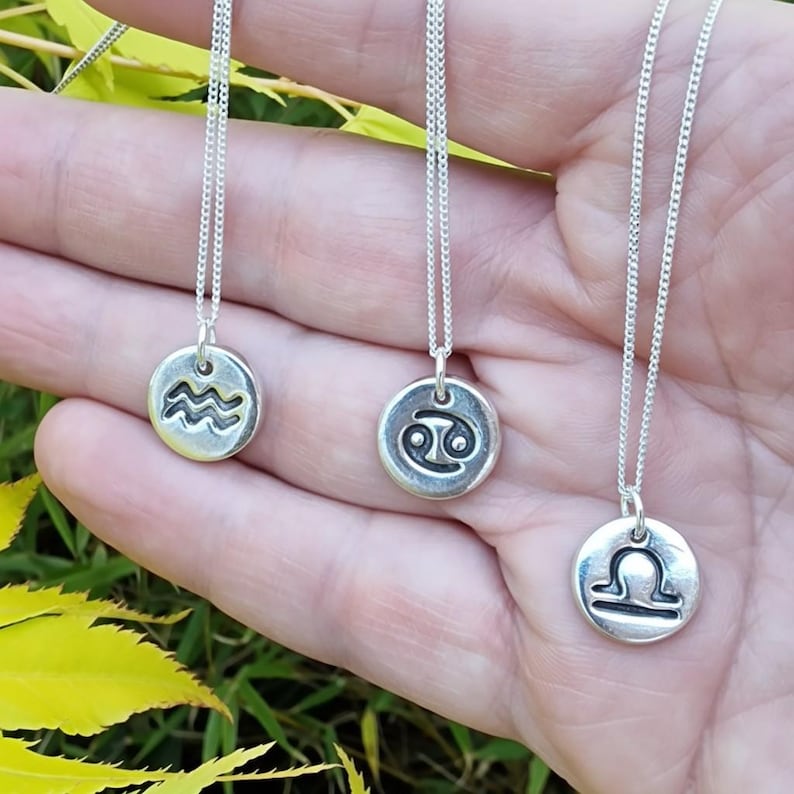 Handmade 925 Sterling Silver Zodiac Pendant Libra / Scorpio September October Birthday Necklace | Astrology Star Sign