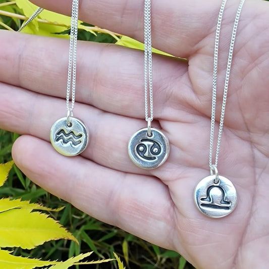 Handmade 925 Sterling Silver Zodiac Pendant Libra / Scorpio September October Birthday Necklace | Astrology Star Sign