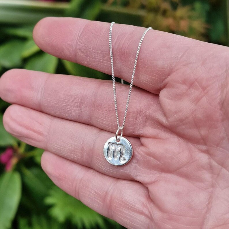 Handmade 925 Sterling Silver Zodiac Pendant Libra / Scorpio September October Birthday Necklace | Astrology Star Sign