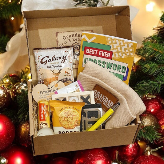 Grandad’s Rest And Refuel Kit – Winter Warmers, Snacks & Cosy Activities Christmas Hamper Gift Free UK Post