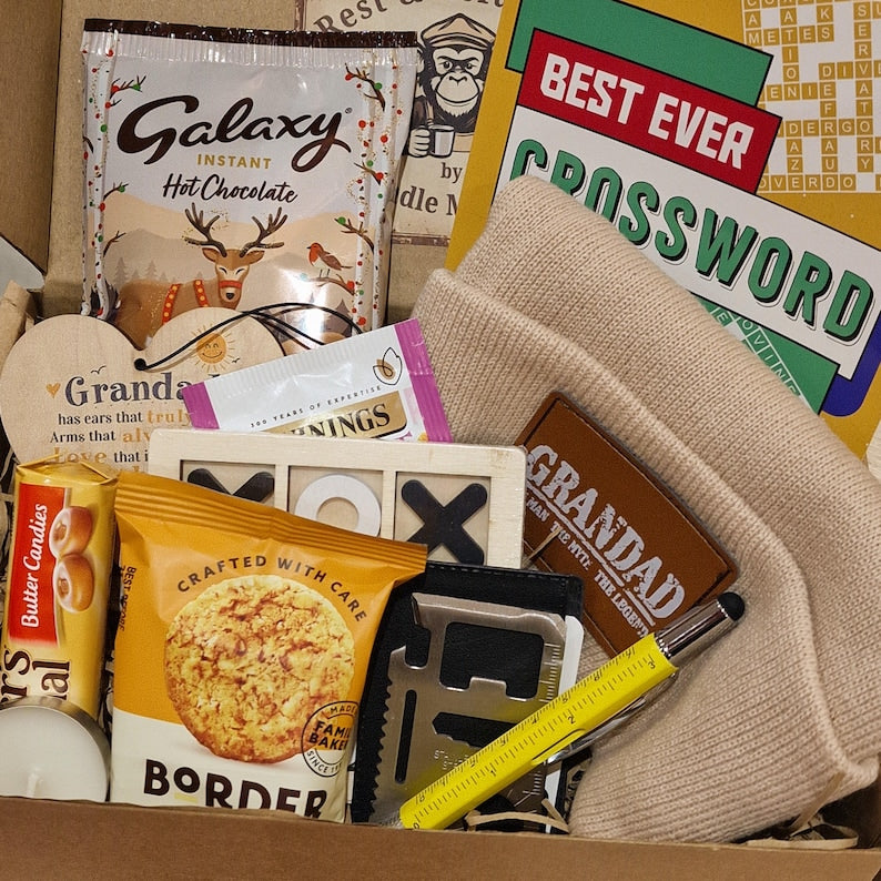 Grandad’s Rest And Refuel Kit – Winter Warmers, Snacks & Cosy Activities Christmas Hamper Gift Free UK Post