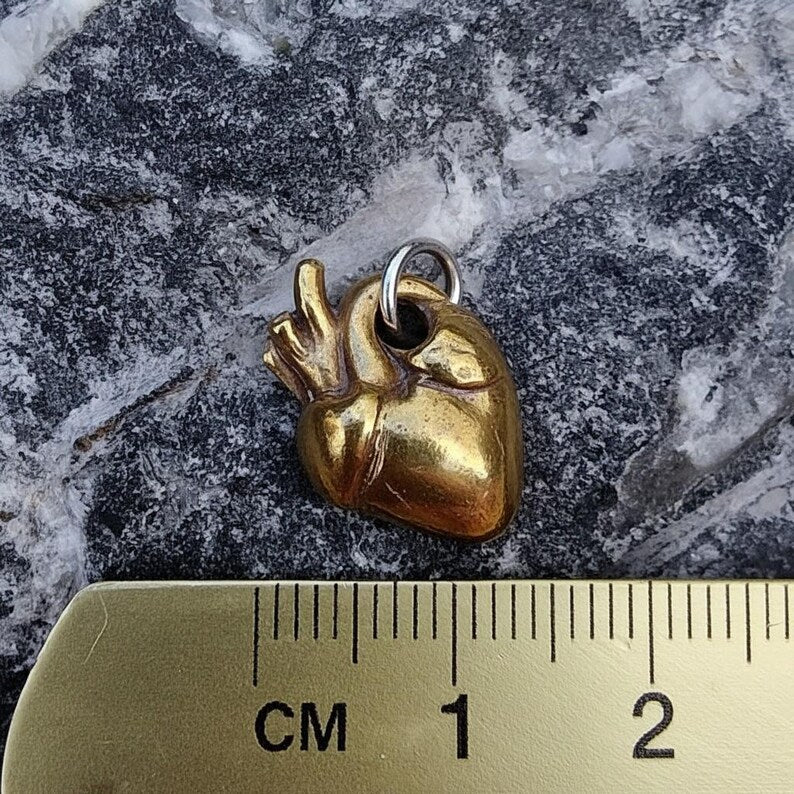 Anatomical Heart Pendant Necklace, Sterling Silver, Copper Or Bronze, Gothic Jewellery, Dark Romance Anatomy Gift