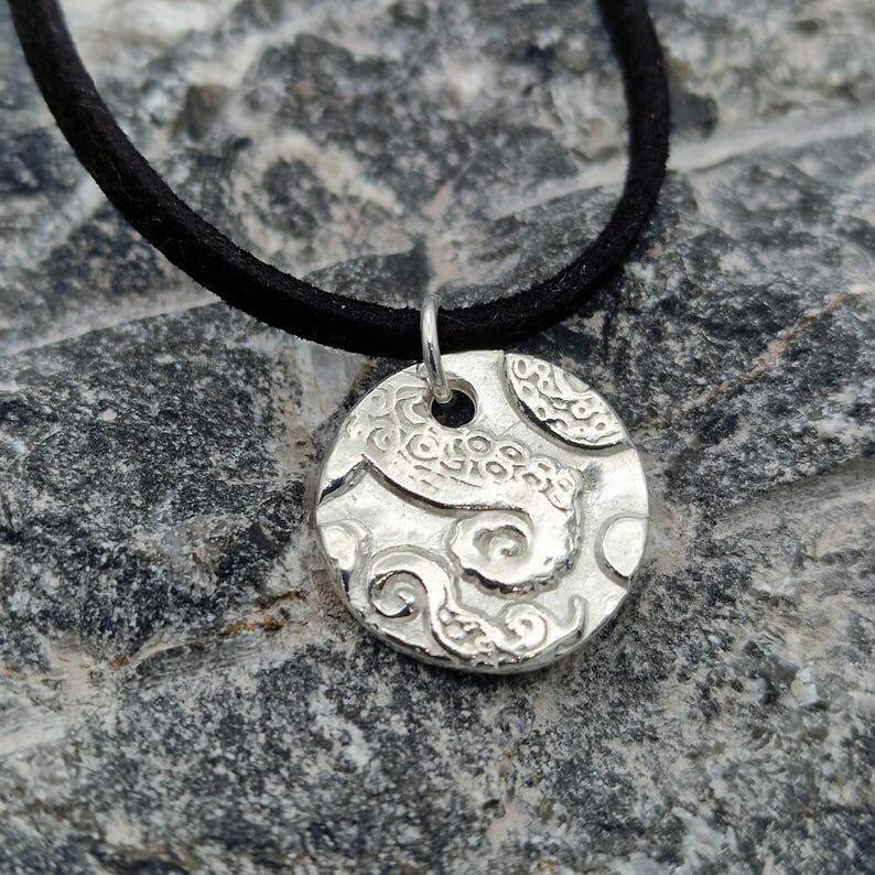 Handmade Kraken Tentacle Pendant – Solid Copper, Bronze Or Sterling Silver Octopus Deep Sea & Ocean Necklace