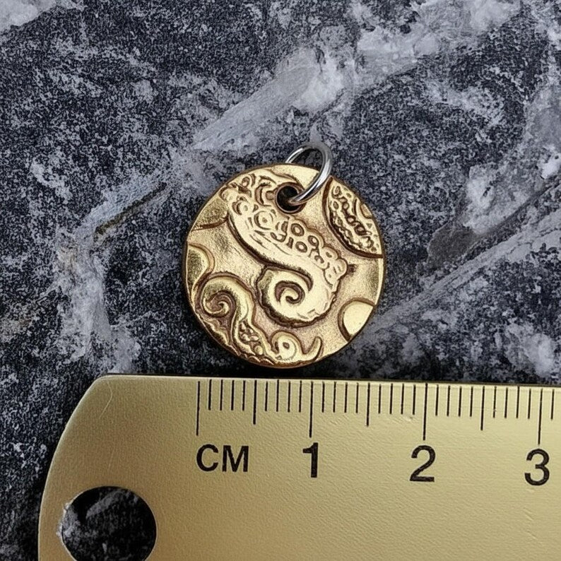 Handmade Kraken Tentacle Pendant – Solid Copper, Bronze Or Sterling Silver Octopus Deep Sea & Ocean Necklace
