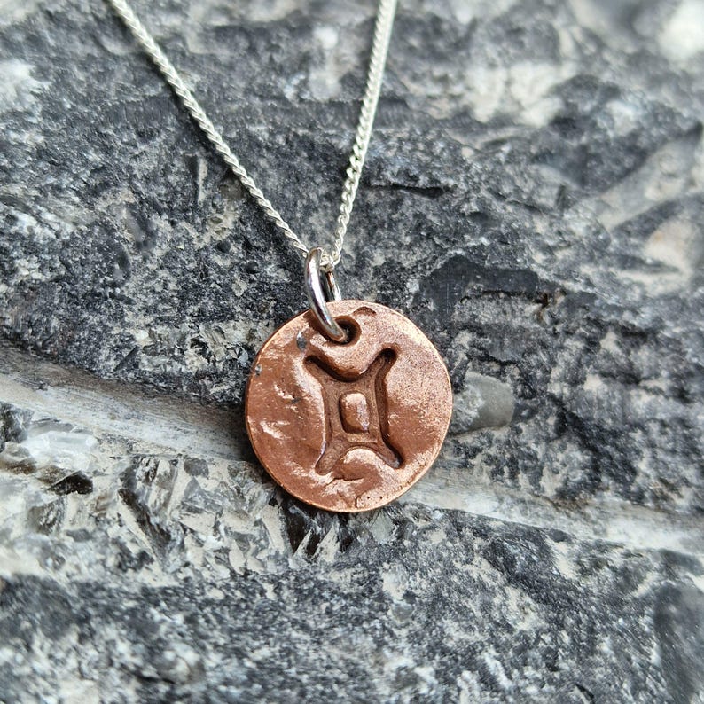 Handmade Zodiac Pendant Necklace, Libra / Scorpio Star Sign, Copper Astrology Jewellery, Birthday Gift