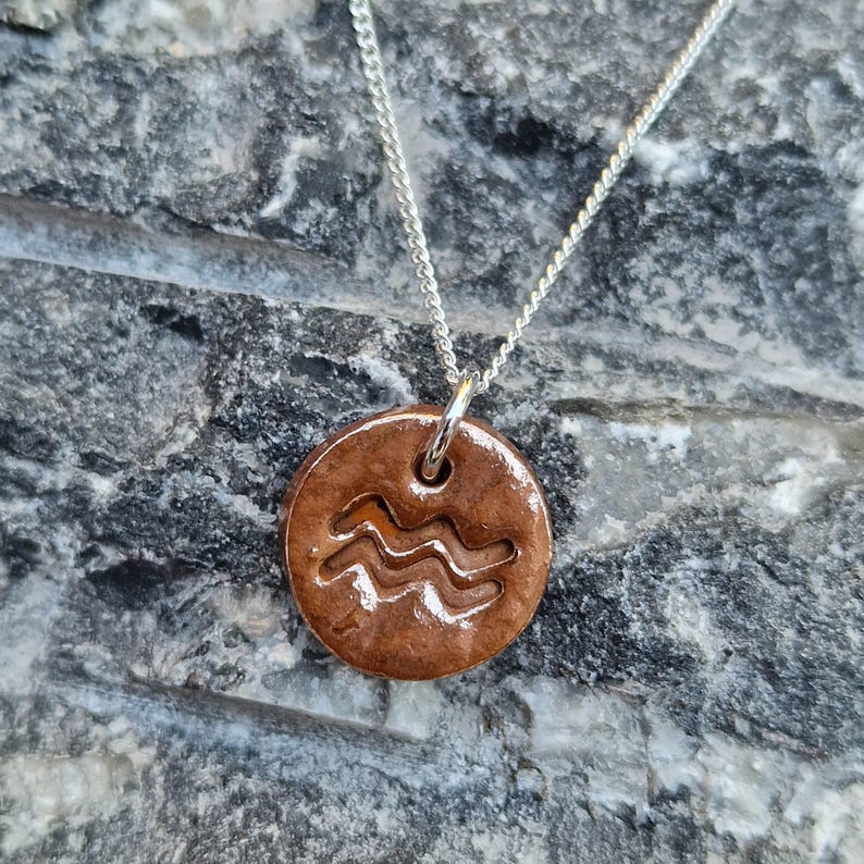 Handmade Zodiac Pendant Necklace, Libra / Scorpio Star Sign, Copper Astrology Jewellery, Birthday Gift