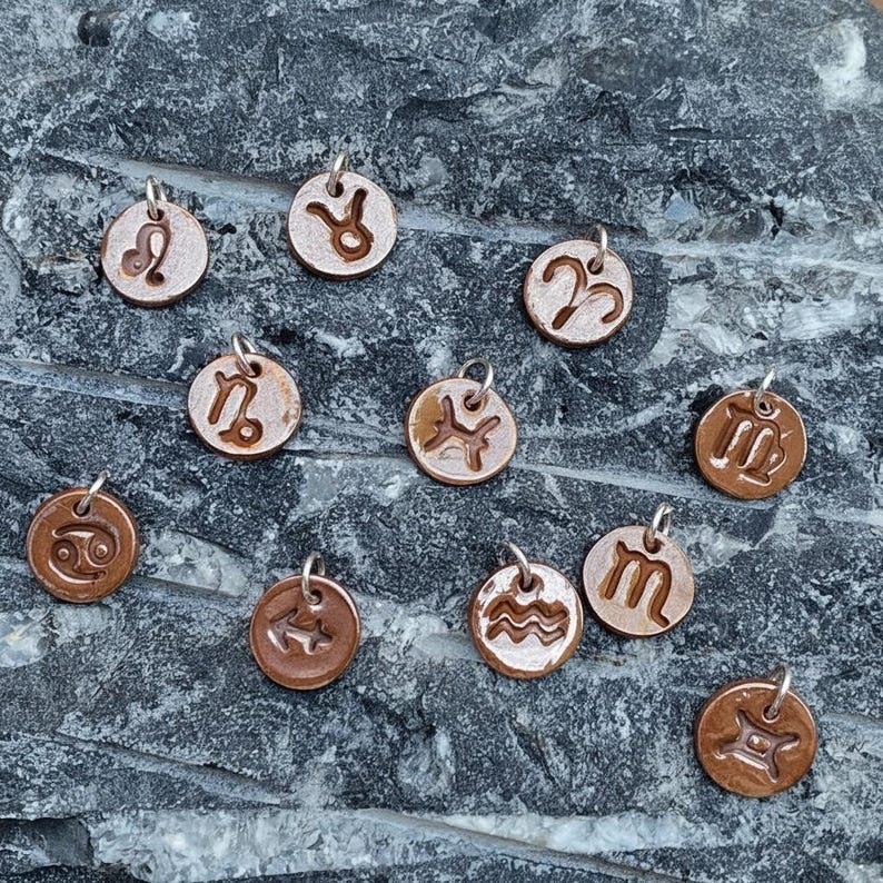 Handmade Zodiac Pendant Necklace, Libra / Scorpio Star Sign, Copper Astrology Jewellery, Birthday Gift