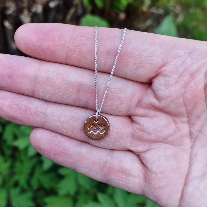 Handmade Zodiac Pendant Necklace, Libra / Scorpio Star Sign, Copper Astrology Jewellery, Birthday Gift