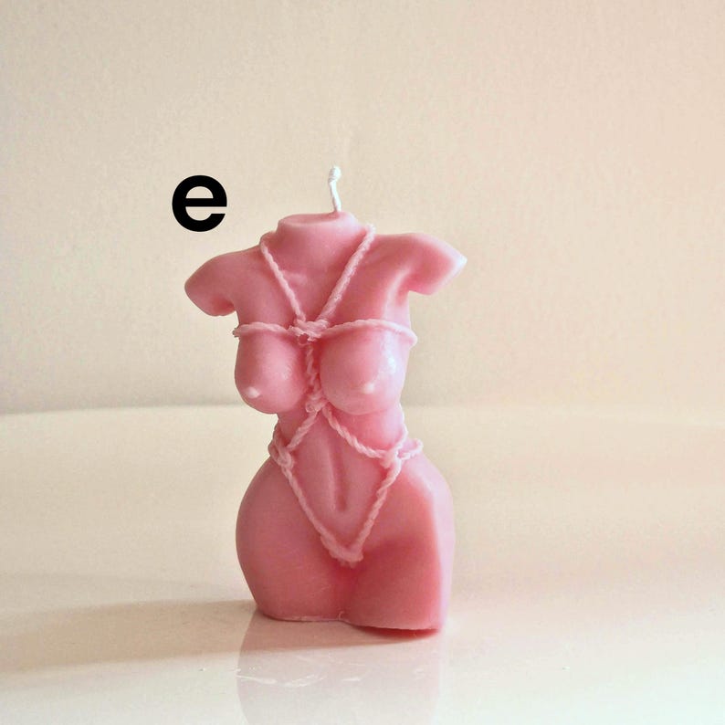 Shibari Bondage God/Goddess Pink Candle Choice Of Fragrance Handmade in Leicestershire Free UK Post