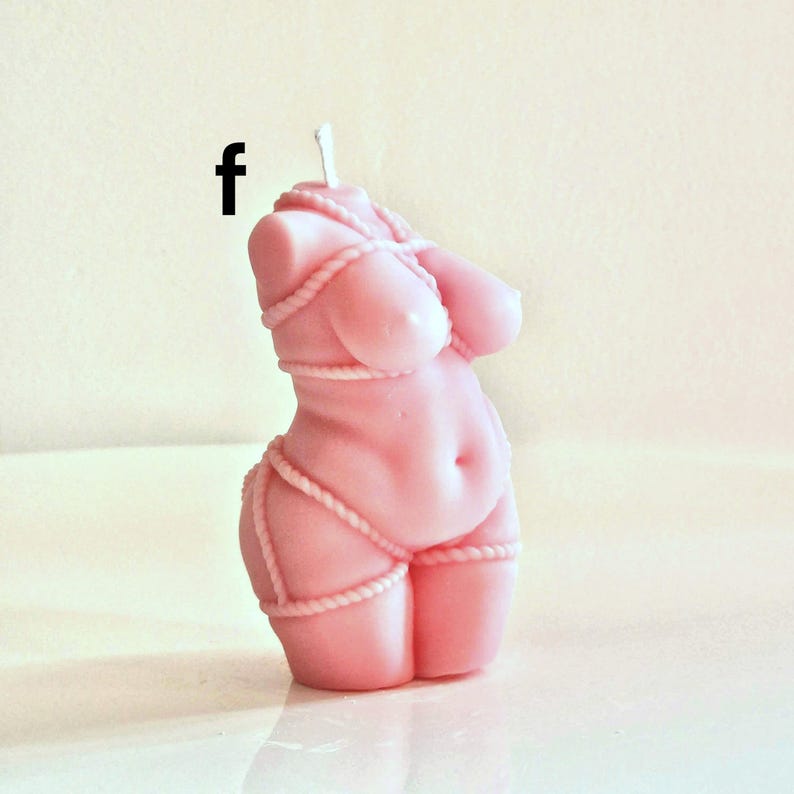 Shibari Bondage God/Goddess Pink Candle Choice Of Fragrance Handmade in Leicestershire Free UK Post
