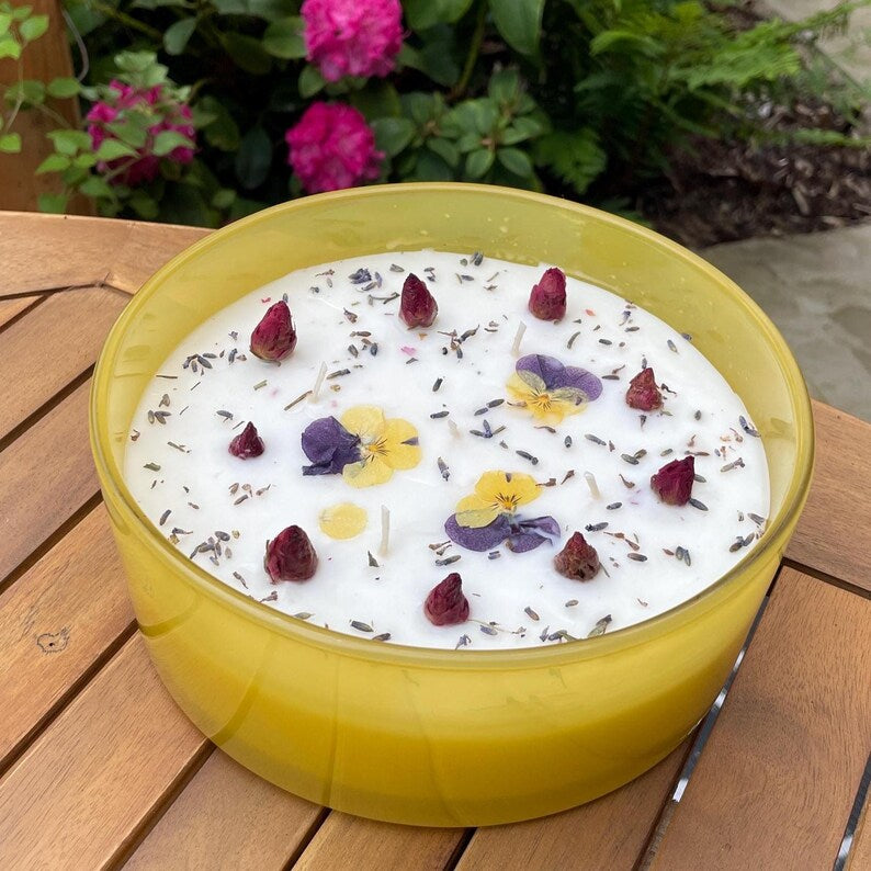 Grapefruit & Bergamot 5 Wick Candle | Hand Poured Citrus | Summer Botanicals | Indoor Outdoor BBQ Garden Party Gift