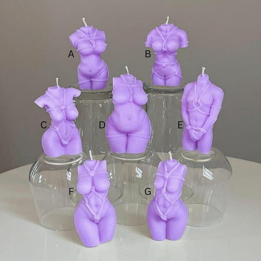 Handmade Lilac Shibari God / Goddess Candle | Sensual Bondage Sculpture | Pick Your Scent | Witchy Décor | Free UK Delivery