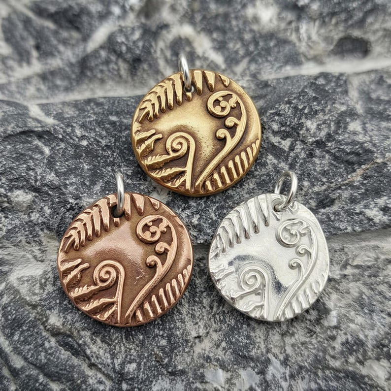 Bracken Copper, Sterling Silver Or Bronze Organic Pendant Handmade Botanical Fern Necklace, Nature-Inspired Woodland Jewellery
