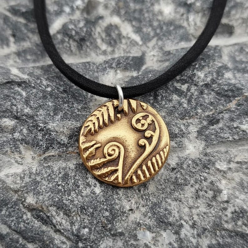 Bracken Copper, Sterling Silver Or Bronze Organic Pendant Handmade Botanical Fern Necklace, Nature-Inspired Woodland Jewellery