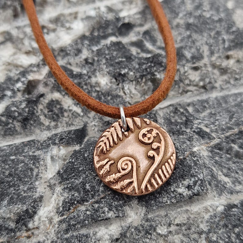 Bracken Copper, Sterling Silver Or Bronze Organic Pendant Handmade Botanical Fern Necklace, Nature-Inspired Woodland Jewellery