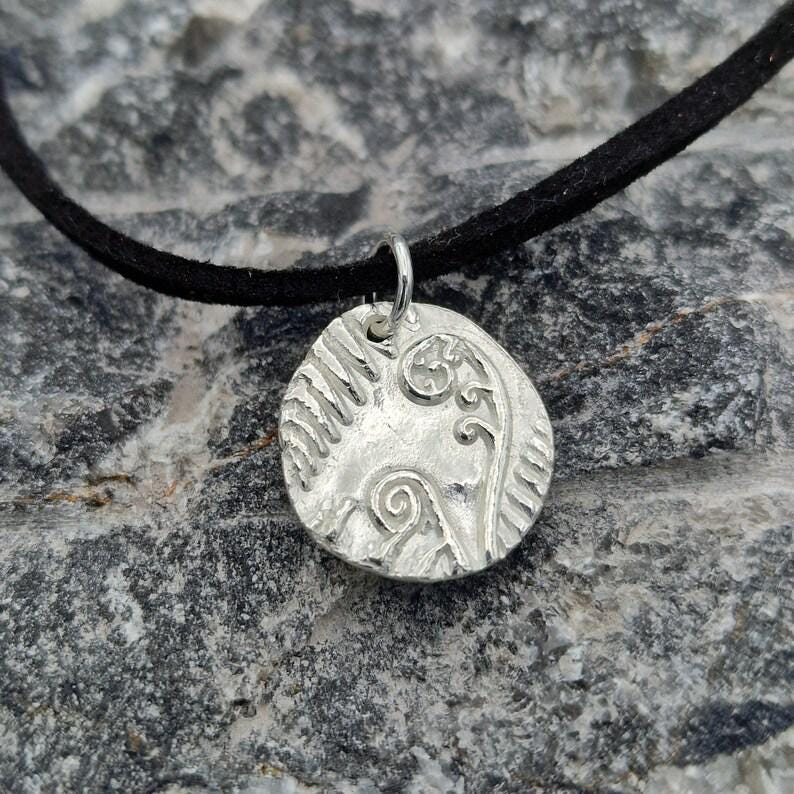Bracken Copper, Sterling Silver Or Bronze Organic Pendant Handmade Botanical Fern Necklace, Nature-Inspired Woodland Jewellery