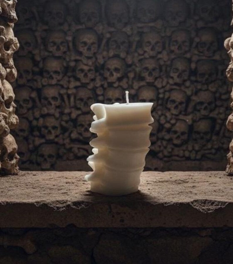 Gothic Spine Candle Tall and Short | Anatomical Decor | Dark Home Accents | Curiosity Cabinet Decor | Handmade Sculptural Candle