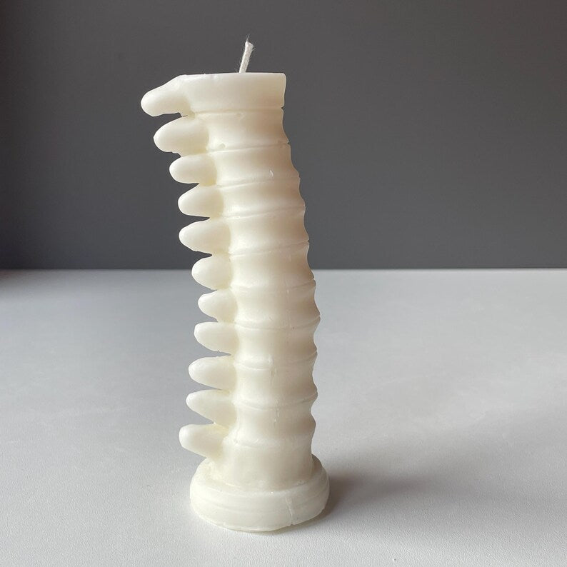 Gothic Spine Candle Tall and Short | Anatomical Decor | Dark Home Accents | Curiosity Cabinet Decor | Handmade Sculptural Candle